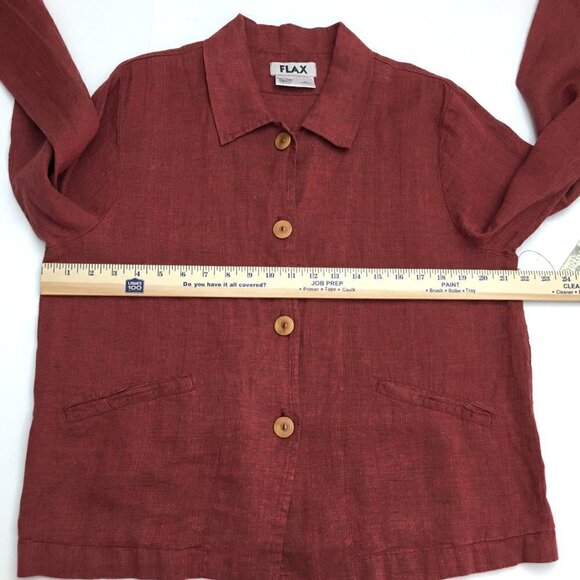 NEW Flax Women's Linen Jacket Shirt Button Front Lightweight Shacket Small - Picture 5 of 11